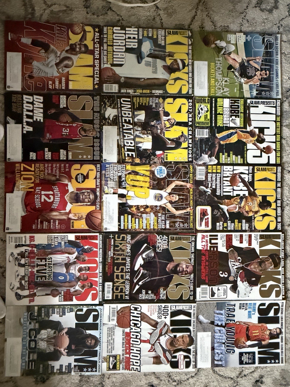 Vintage SLAM/kicks 56 Basketball Sports Magazine Lot Kobe,Jordan,LeBron,curry