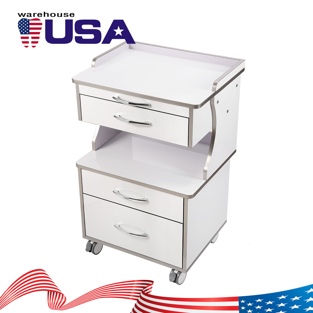 3/4/5 layers Dental Mobile Cabinet Medical Rolling Trolley Cart With 360° wheels