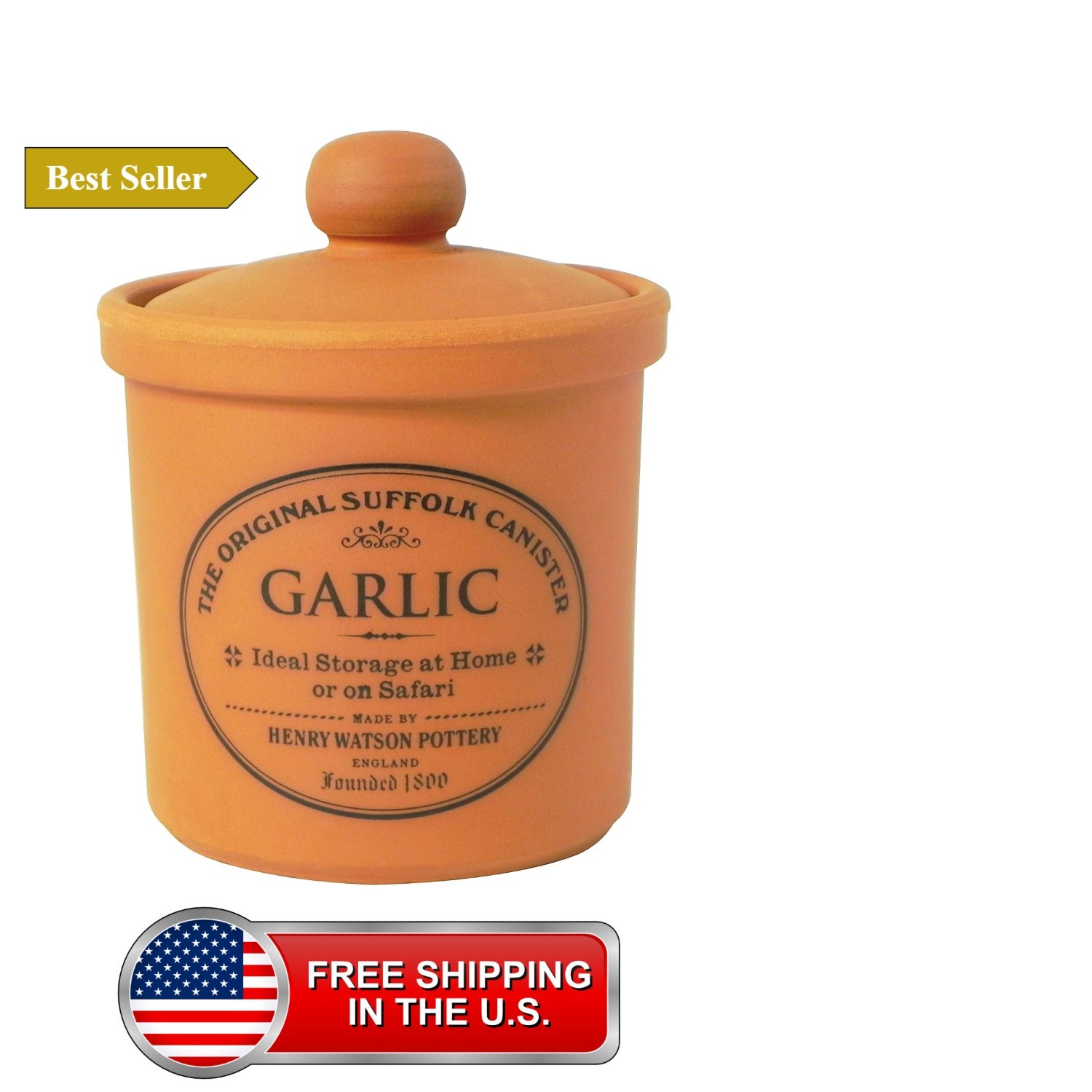 Garlic Keeper - Terracotta - Made in England - The Suffolk Collection - 3.8 ... Garlic Keeper - Terracotta - Made in England - The Suffolk Collection - 3.8 ...