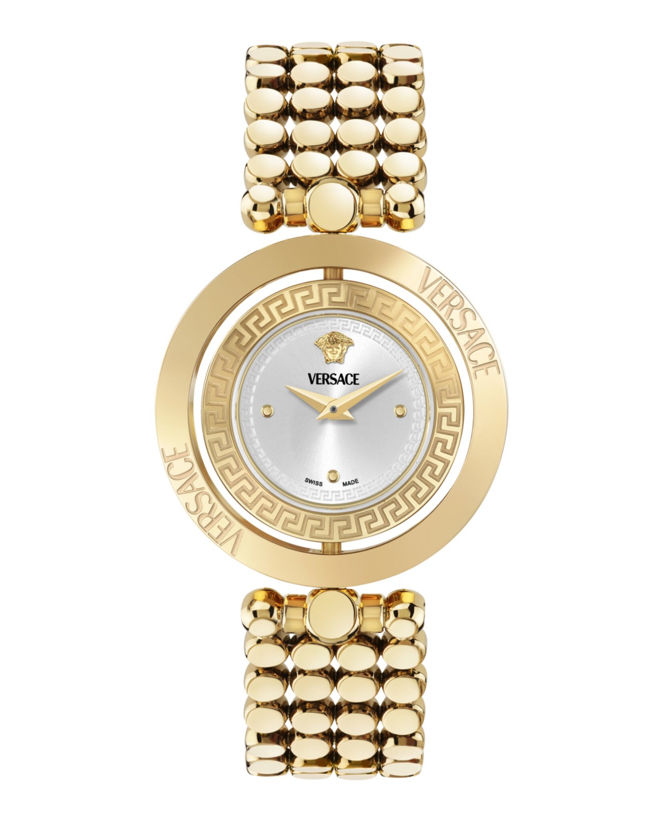 Versace Eon Jewel Women’s Watch, Swiss Made Luxury Designer Watch with Silver