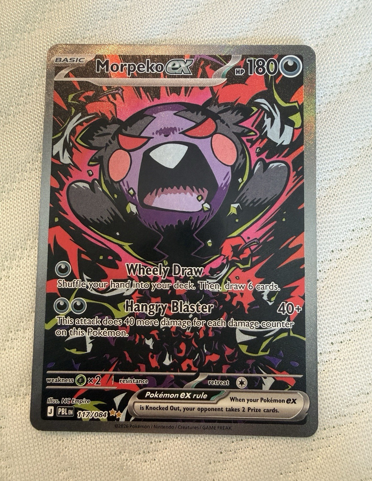 Pokemon TCG Morpeko ex PBL 117/084 Full Art Holo Rare English 180 HP