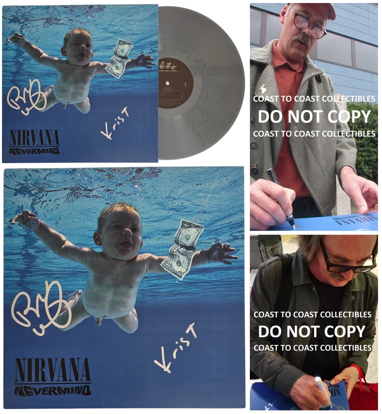 Krist Novoselic Signed Nirvana Nevermind Album COA Proof Autographed Vinyl Vig
