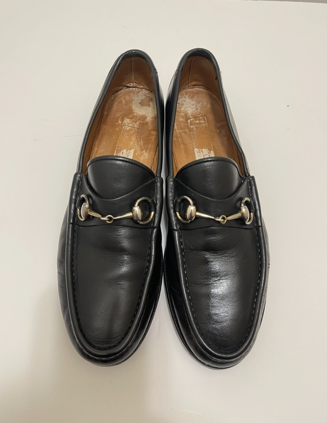 Vintage VTG Gucci Horsebit Loafers Black Leather Mens EU 43 US 10 iconic luxury
