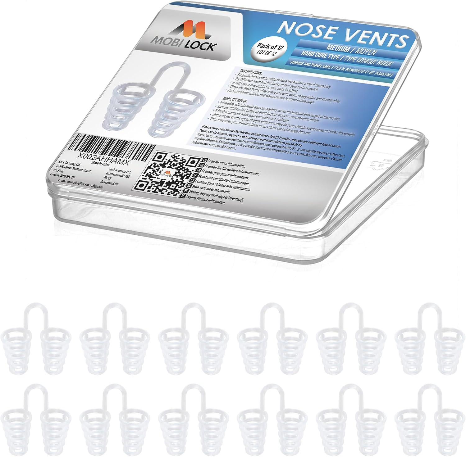 Nose Vent Sinus Relief Dilator (Pack of 12 Medium Size) Hard Cone Vents - a Simp