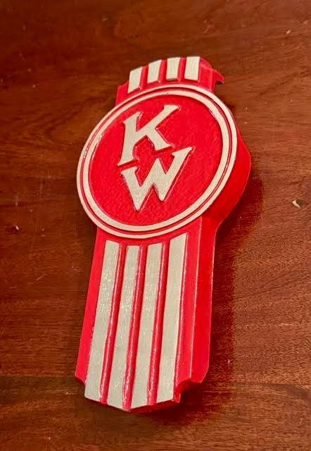 Vintage OEM Kenworth Hood Emblem - Crooked Letter