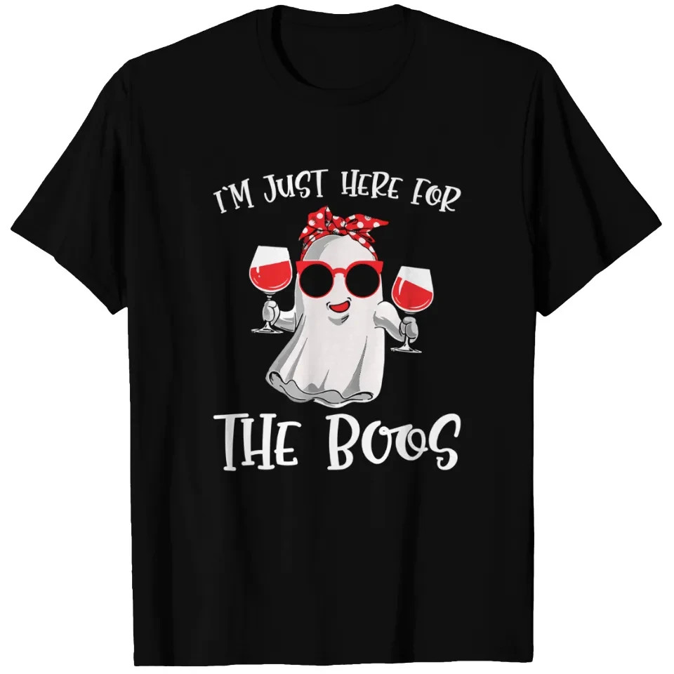 Womens Im Just Here For The Boos Funny Halloween Costume For T-Shirts Womens Im Just Here For The Boos Funny Halloween Costume For T-Shirts