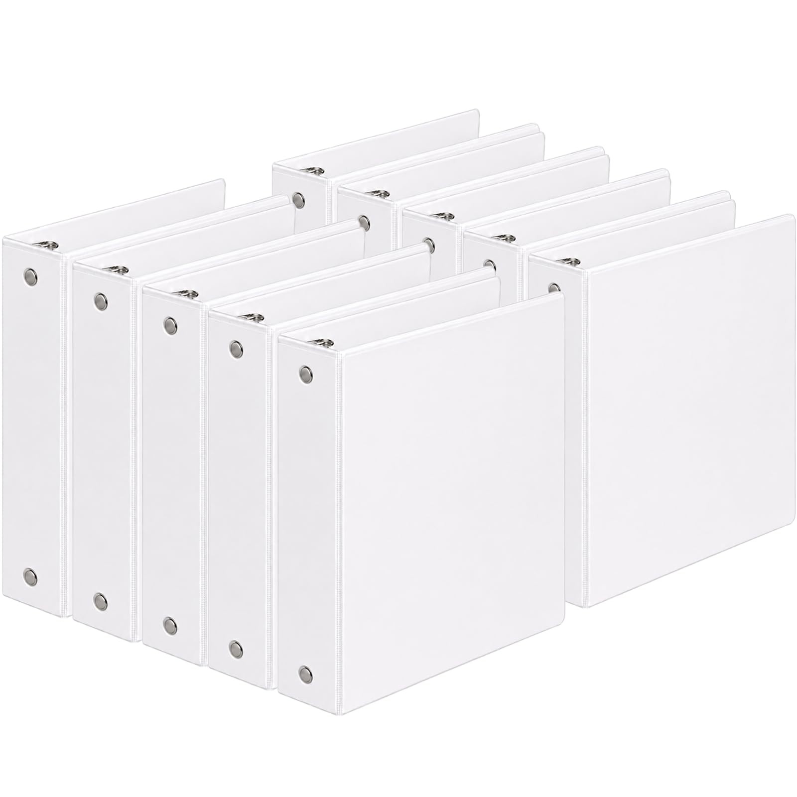 SUIN Durable 2 Inch 3 Ring Binder, 10 Pack White Round Ring Binders for 8.5 x 11 SUIN Durable 2 Inch 3 Ring Binder, 10 Pack White Round Ring Binders for 8.5 x 11