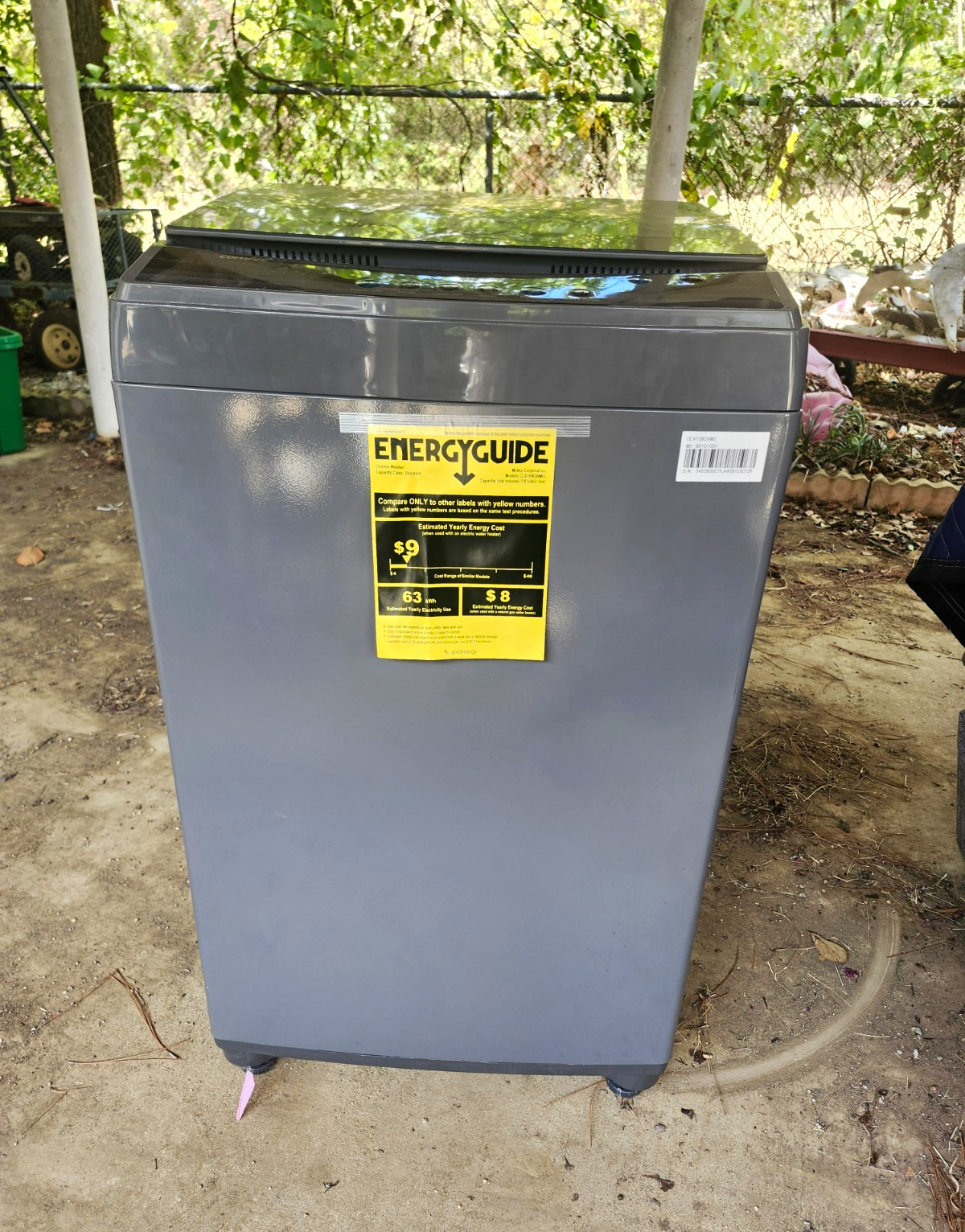 Comfee Compact Portable Top-Load Washer CLV09P2AMG Gray Child Lock