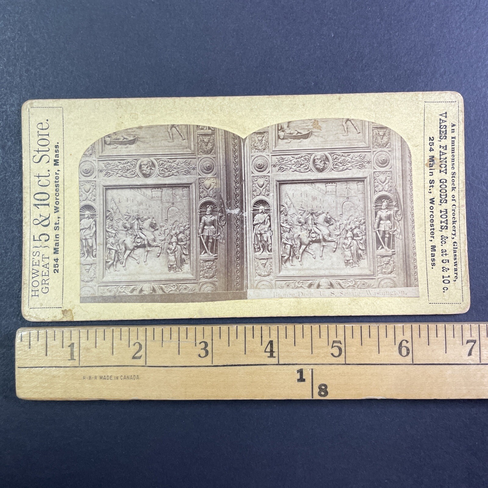 Bronze Door U.S. Senate Stereoview Washington D.C. Howe\'s Store 1870s