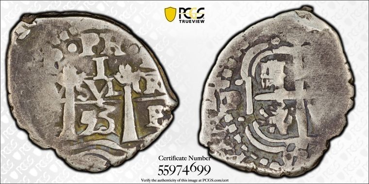 1653-P E Bolivia Cob 1 Real PCGS VF20 Lot#G2365 Silver Calico-752 1653-P E Bolivia Cob 1 Real PCGS VF20 Lot#G2365 Silver Calico-752