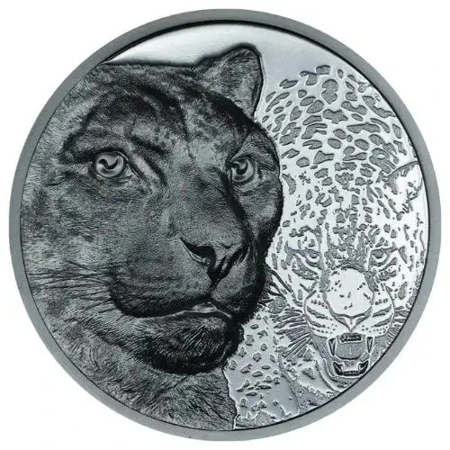 2024 Mongolia SNOW LEOPARD Wild Mongolia 2 oz Silver High Relief Black Proof