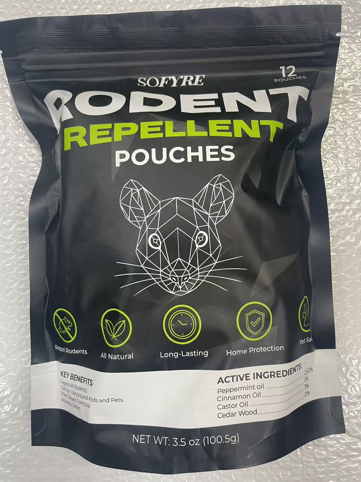 SOFYRE Rodent Repellent Pouches 12 Pk Natural Peppermint Cedarwood Fast Ship