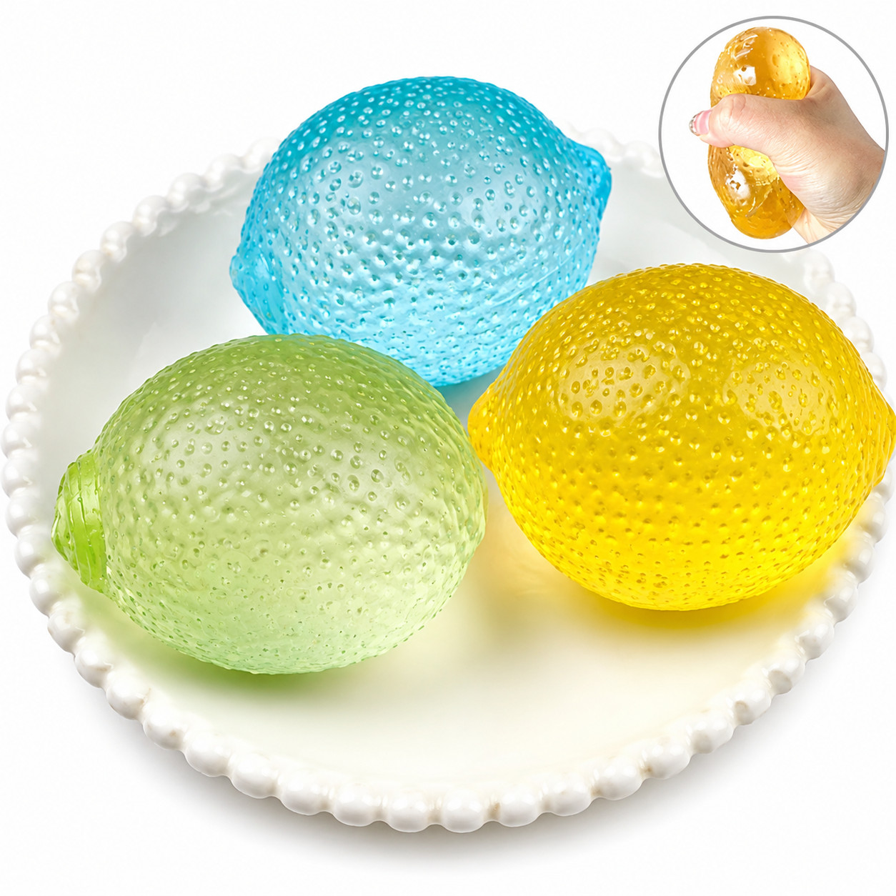 3 Pack Lemon Squishy Toys Slow Rising Stress Relief Scented Sensory Fidget Toy