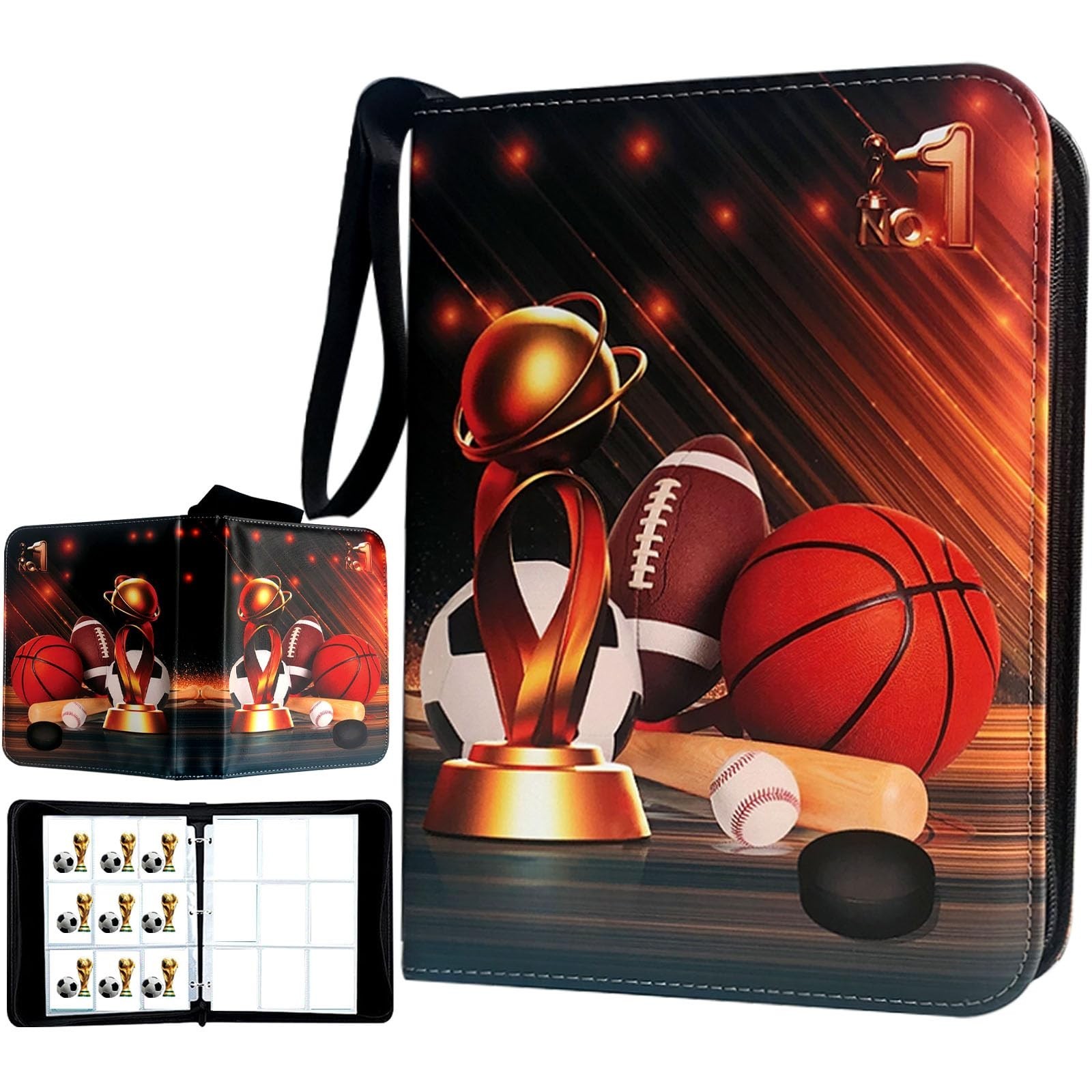 900 Pocket Sports Card Binder - Zippered Holder for Trading Cards, Fits 900 Card 900 Pocket Sports Card Binder - Zippered Holder for Trading Cards, Fits 900 Card