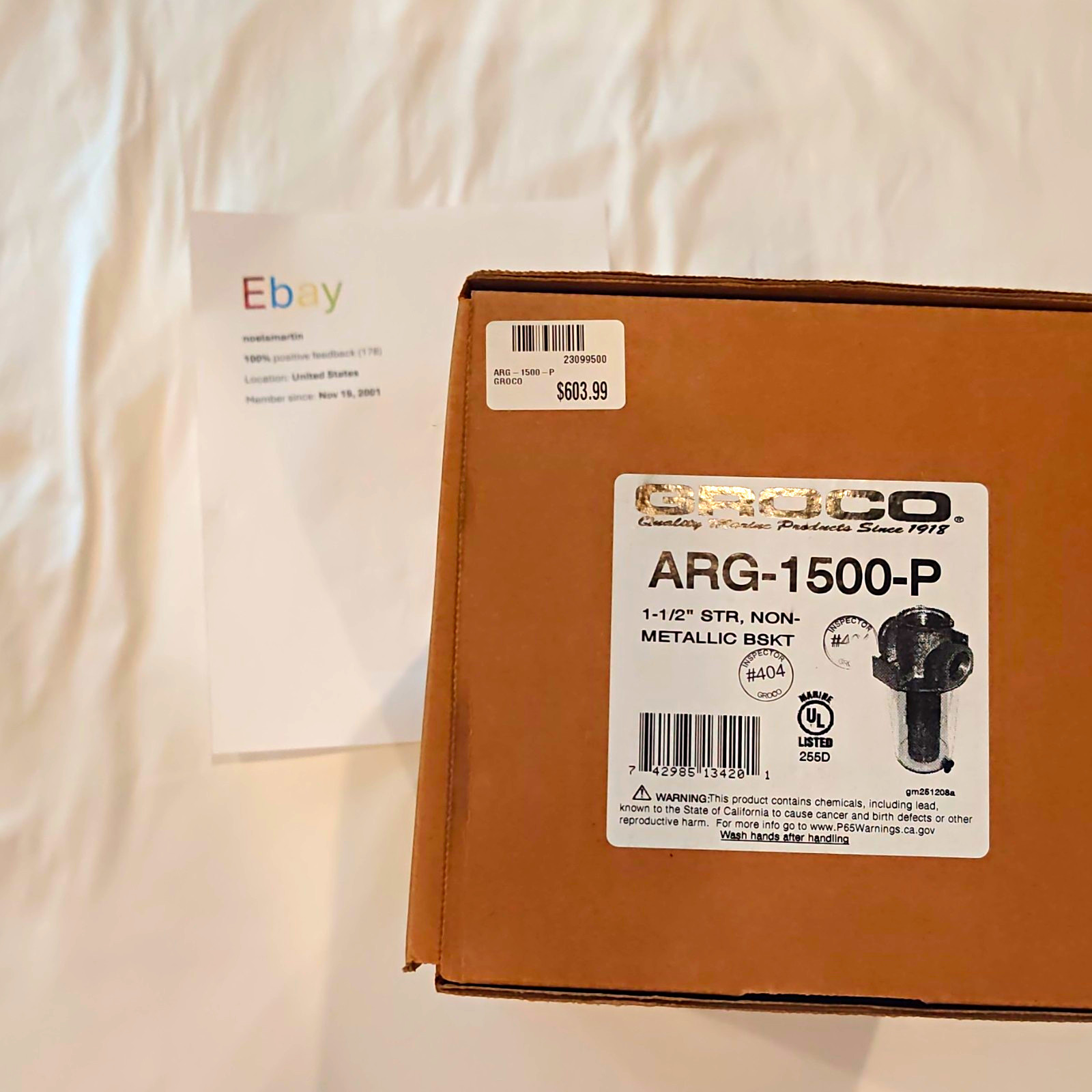Groco ARG-1500-P 1-1/2” Strainer Non-Metallic Basket Groco ARG-1500-P 1-1/2” Strainer Non-Metallic Basket
