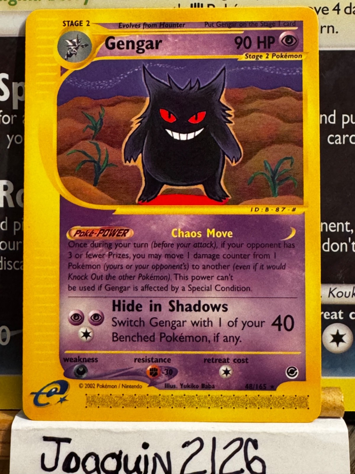 Pokémon TCG Gengar Expedition 2002 Non-Holo Card 48/165