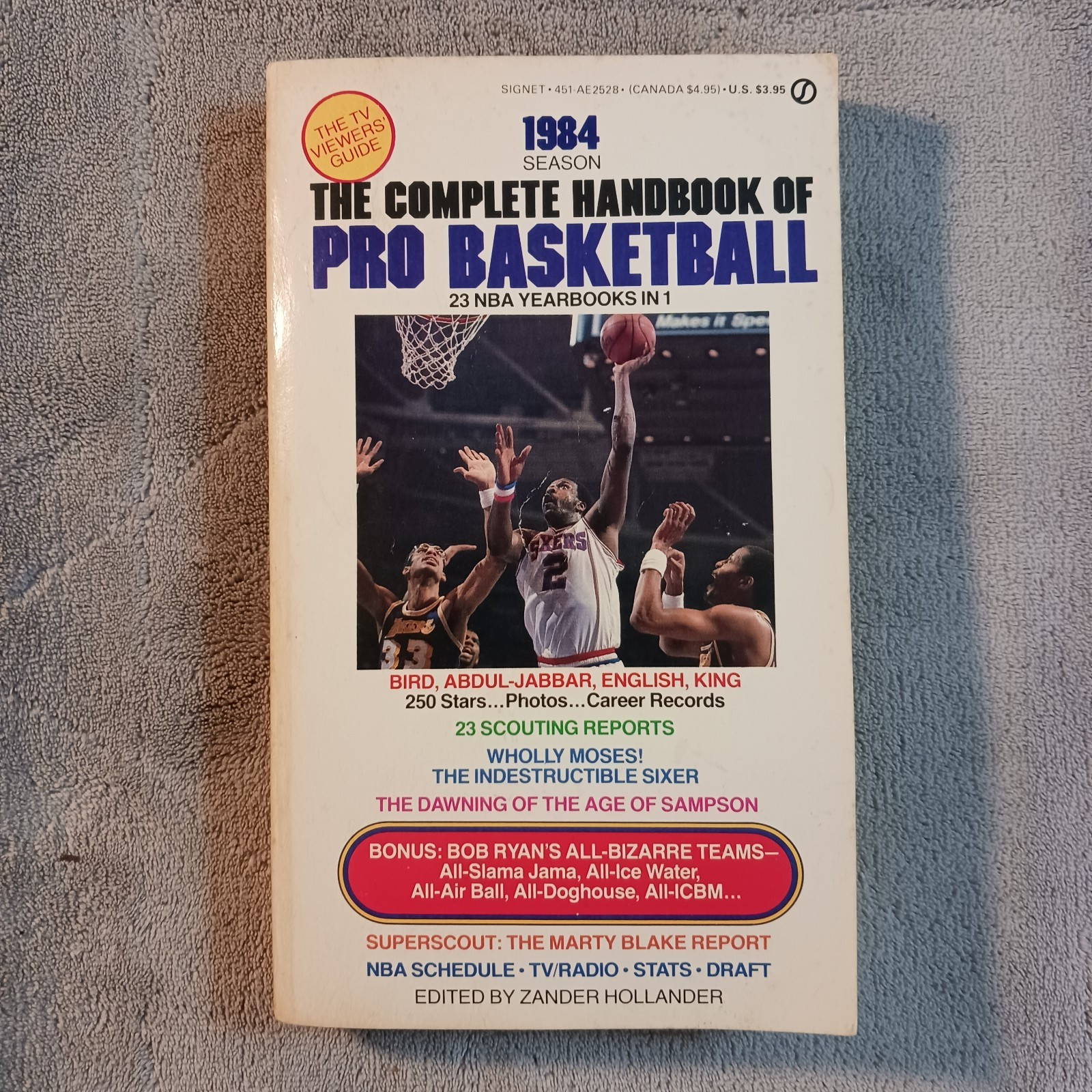 Vintage 1983 The Complete Handbook of Pro Basketball by X Hollandar  VG 1st Ptg
