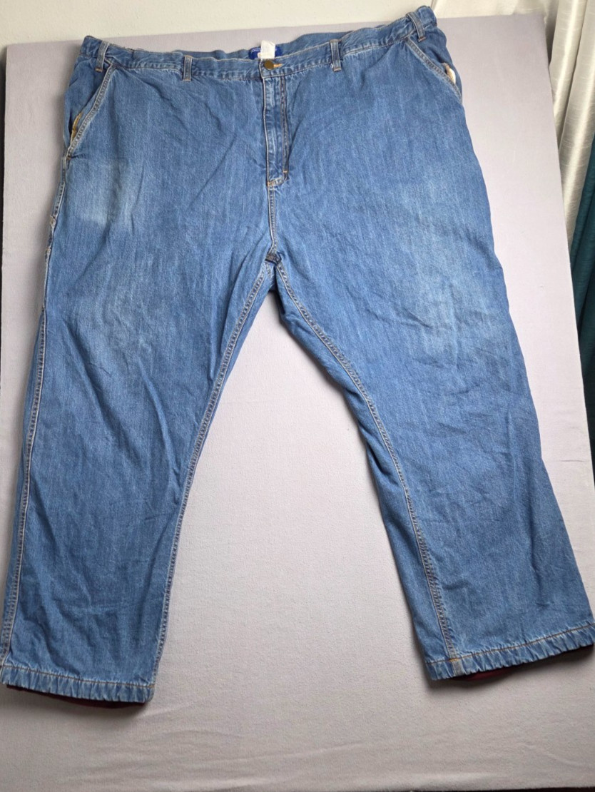 Vintage Haband\'s Arctic Bear Jeans Mens 50x28 High Rise Flannel Lined Baggy