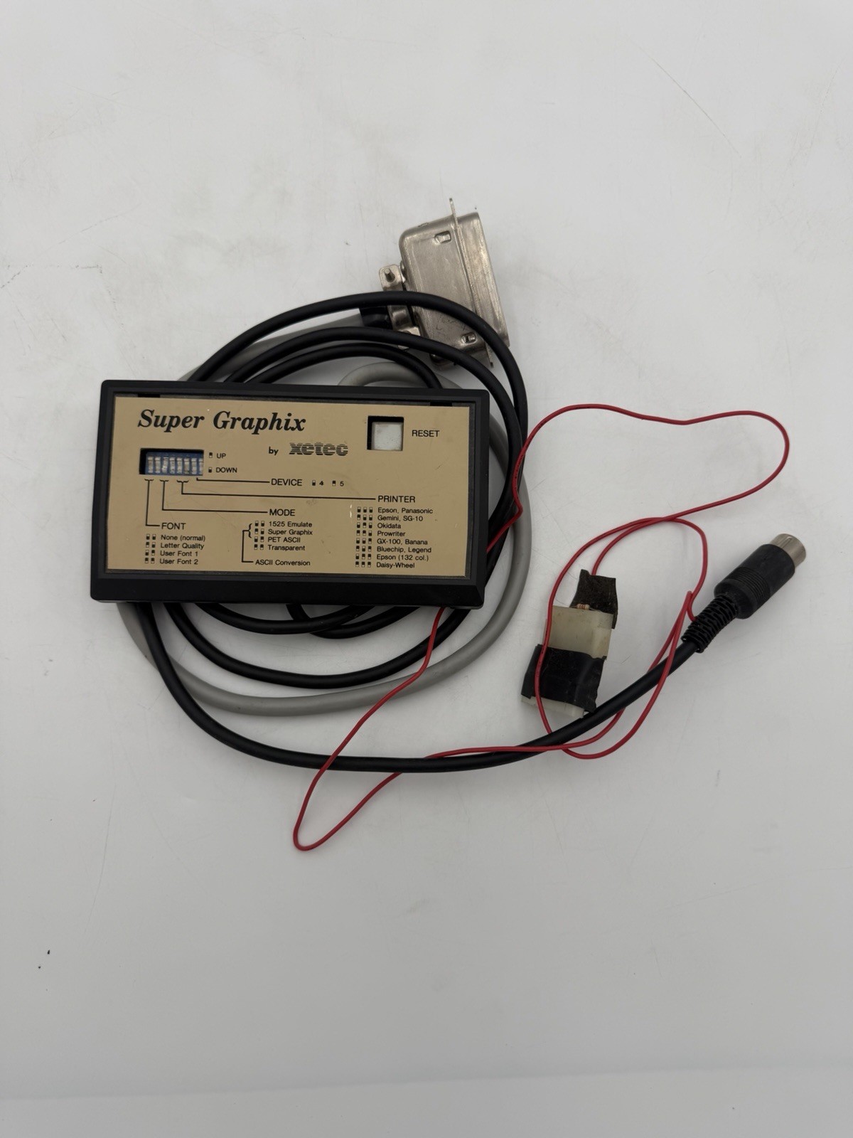 Xetec Super Graphix Printer Interface Commodore 64 C64 C128 w/Cables Vintage Xetec Super Graphix Printer Interface Commodore 64 C64 C128 w/Cables Vintage