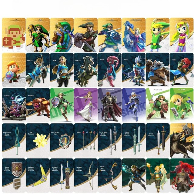 45pcs/set BOTW TOTK Zelda Tears of the Kingdom Large NFC Cards For Switch 1 2