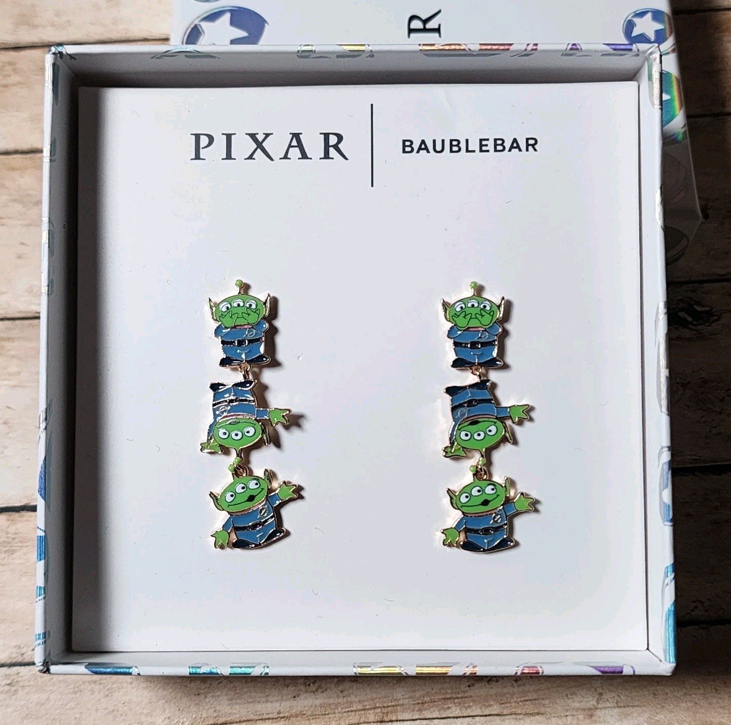 Baublebar x Disney Pixar Toy Story Alien Dangle Drop Enamel Gold Earrings New Baublebar x Disney Pixar Toy Story Alien Dangle Drop Enamel Gold Earrings New