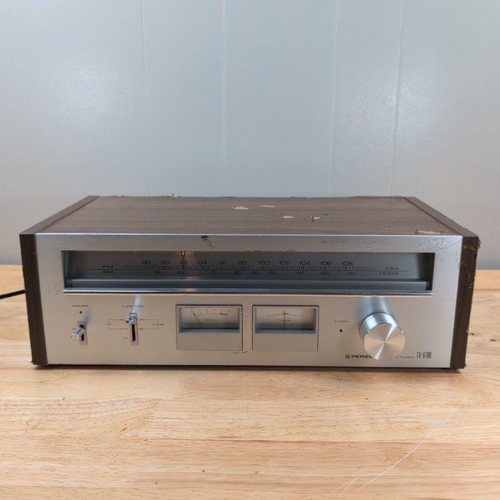 Vintage Pioneer TX-6700 AM/FM Stereo Tuner Silver Wood Japan Analog Tested Hi-Fi