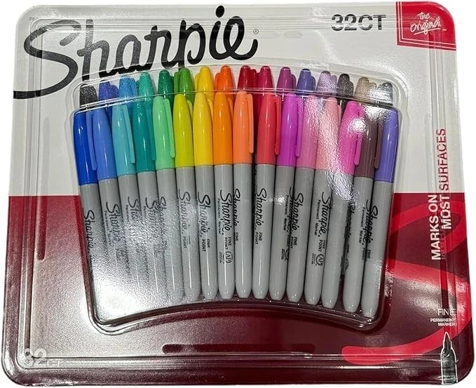 Sharpie Permanent Markers Fine Point 32 Count (Multicolor) Brand New Sealed Sharpie Permanent Markers Fine Point 32 Count (Multicolor) Brand New Sealed