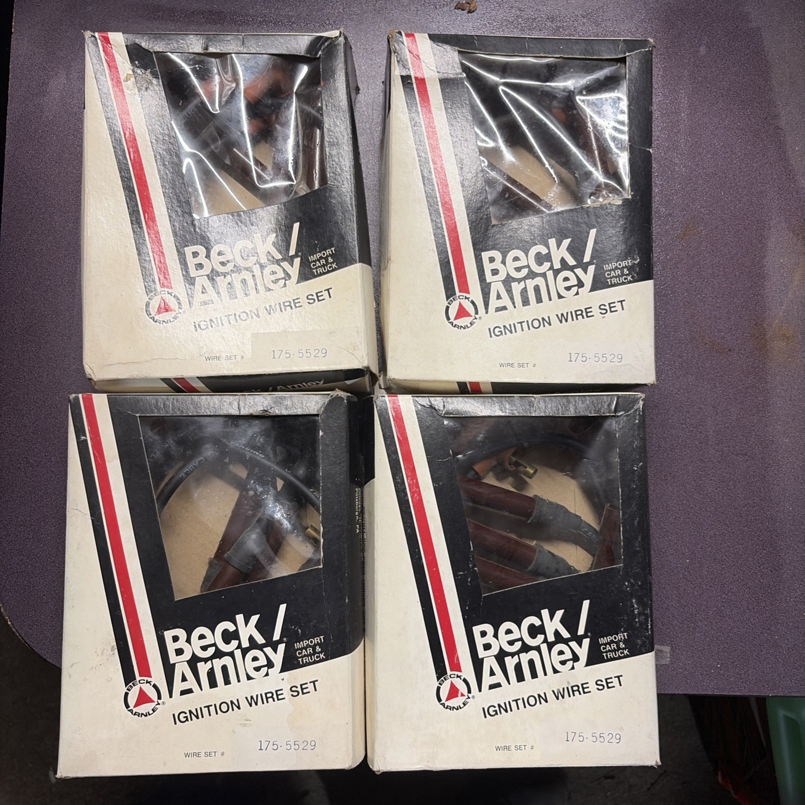 Vtg Lot Of 4 NOS Beck Arnley 175-5529 Spark Plug Wire Sets for 78-79 BMW 2.0L Vtg Lot Of 4 NOS Beck Arnley 175-5529 Spark Plug Wire Sets for 78-79 BMW 2.0L
