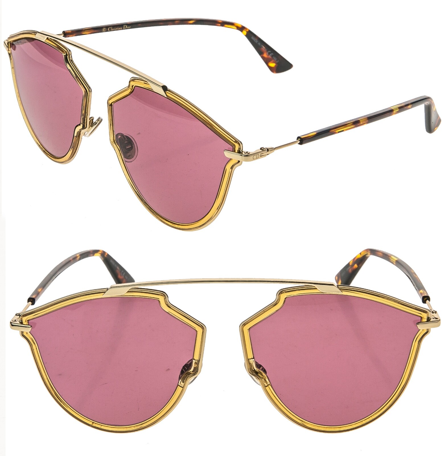 CHRISTIAN DIOR SO REAL Rise Gold Yellow Pink Aviator Sunglass SOREALRISE SOREAL CHRISTIAN DIOR SO REAL Rise Gold Yellow Pink Aviator Sunglass SOREALRISE SOREAL
