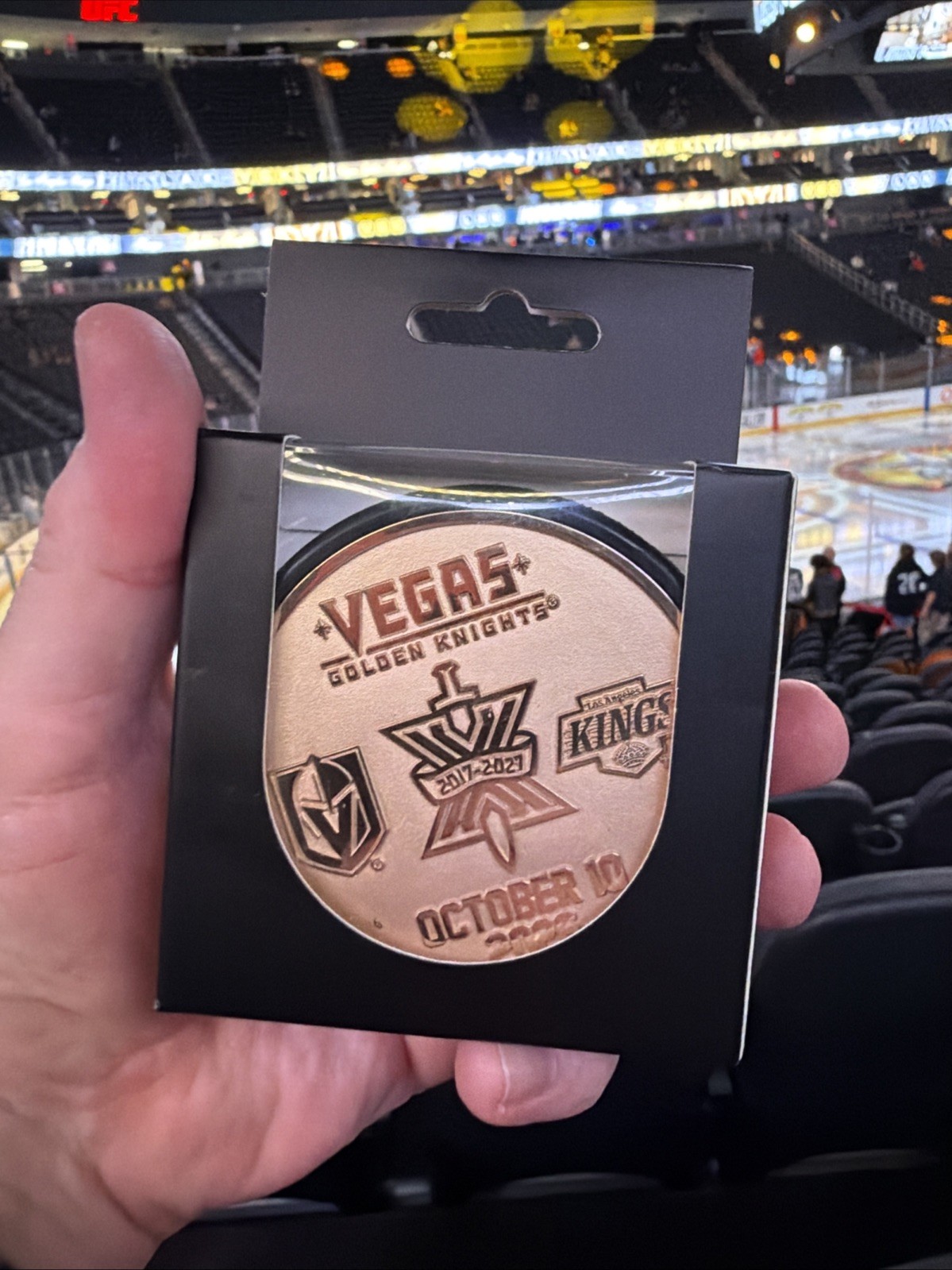 Vegas Golden Knights Special Edition Puck Season X October 10, 2026 LA Kings Vegas Golden Knights Special Edition Puck Season X October 10, 2026 LA Kings