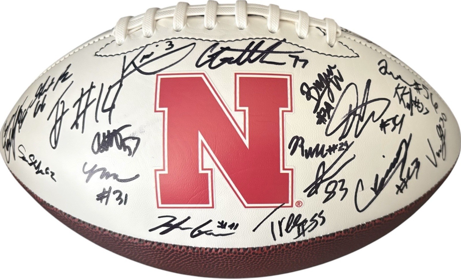 Nebraska Cornhuskers 2026 Team Signed Logo Football 36 Signatures Jamal Rule