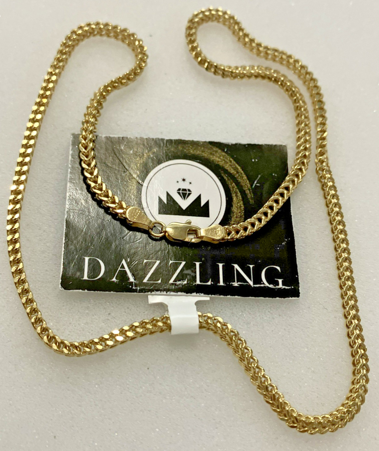 10kt Real Gold Franco Necklace Semi-Solid 8.3grams 3x2.6mm 18” Starz Brand NWT