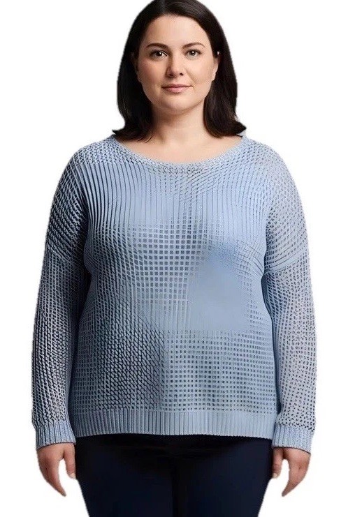 Lane Bryant Blue Sweater Open Crochet Size 22W NWT