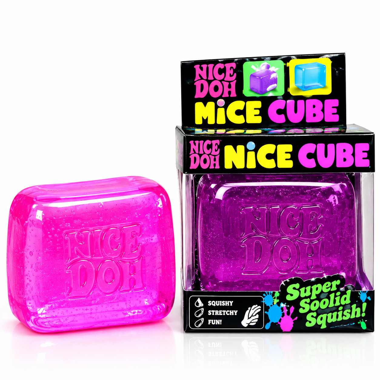 Schylling NeeDoh Nice Cube & Glitter Cube Sensory Fidget Toy Stress Relief Gift