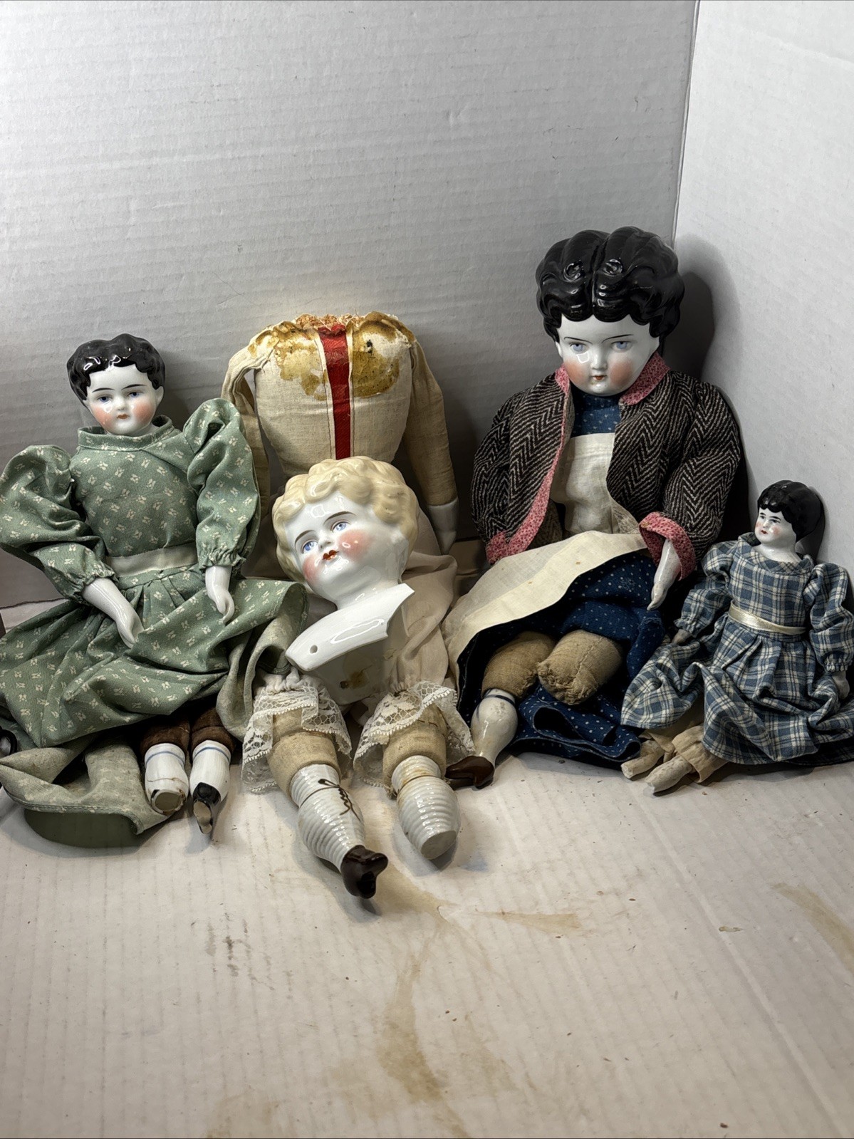 4 German LowBrow Dolls For Repair Or Parts/ Refurbish E19C Antique Hertwig #4