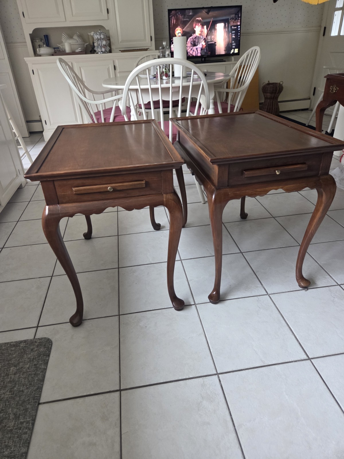 vintage Harden Queen Anne Cherry Tea Tables 