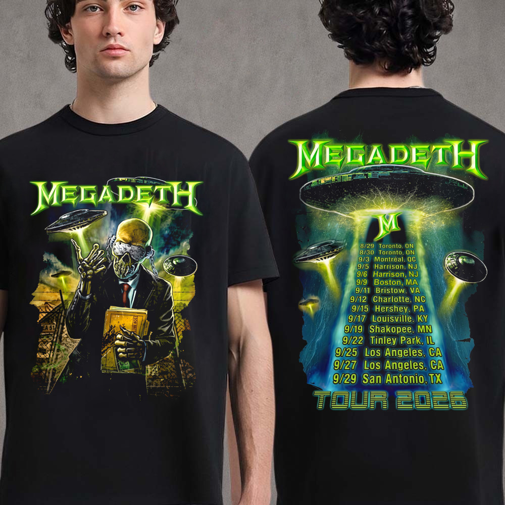 Megadeth North American Tour 2026 T-Shirt Reprint