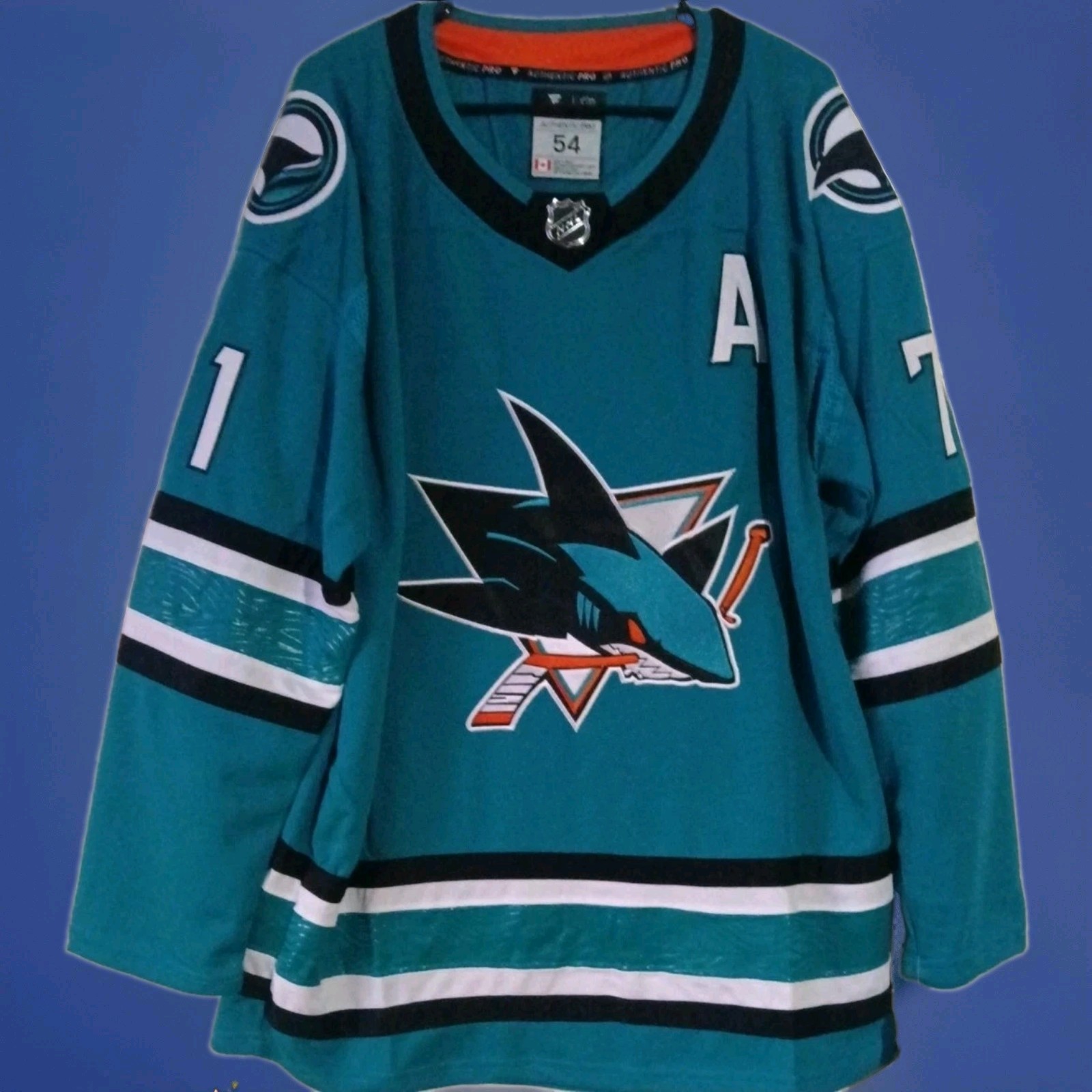 Men\'s Macklin Celebrini San Jose Sharks Authentic Pro Fanatics Jersey Size 54 Men\'s Macklin Celebrini San Jose Sharks Authentic Pro Fanatics Jersey Size 54