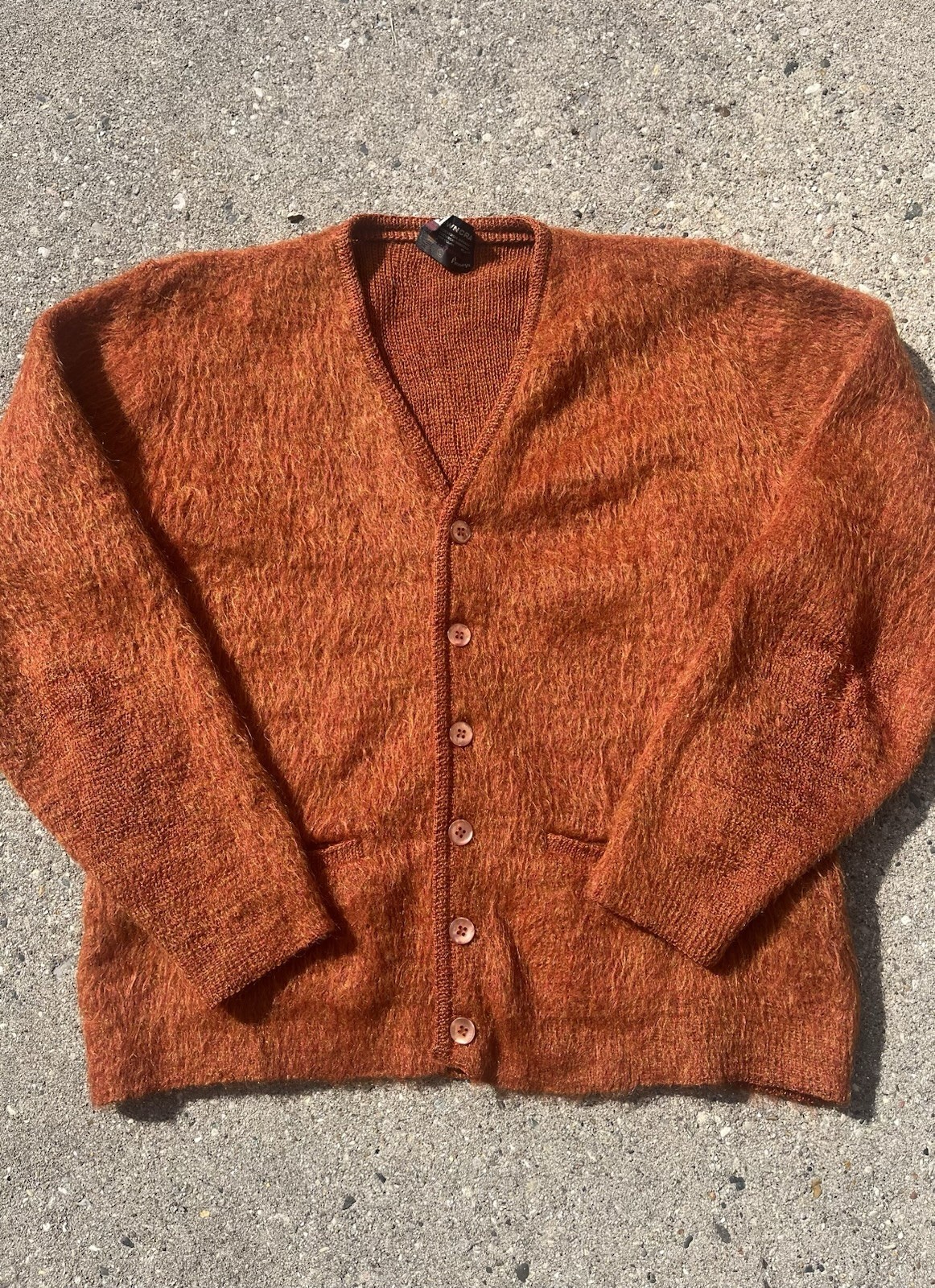 Vintage 60’s Rare Orange Genuine Mohair Wool Blend Cardigan Sweater By Towncraft Vintage 60’s Rare Orange Genuine Mohair Wool Blend Cardigan Sweater By Towncraft