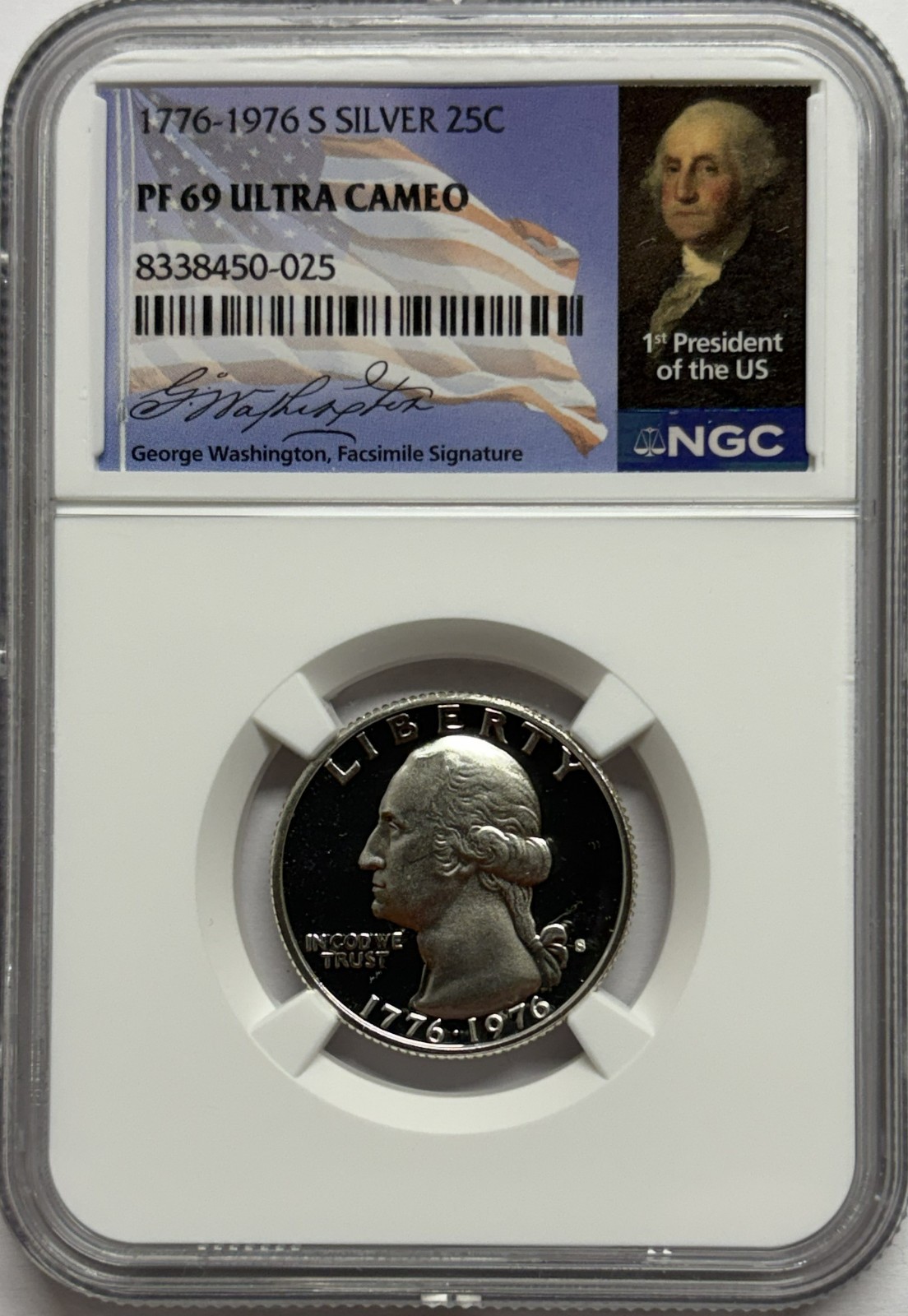 1776 - 1976 S NGC PF69 Ultra Cameo Proof Silver Washington Quarter Bicentennial 1776 - 1976 S NGC PF69 Ultra Cameo Proof Silver Washington Quarter Bicentennial