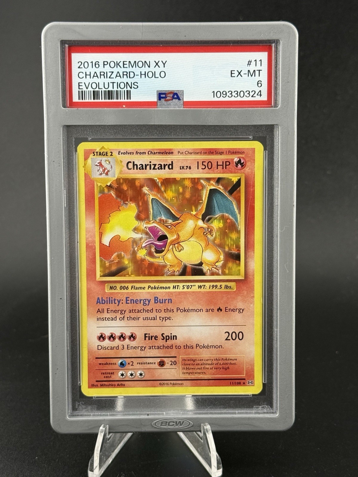 2016 POKEMON XY EVOLUTIONS #11 CHARIZARD-HOLO EVOLUTIONS PSA 6 W/ BUMPER 2016 POKEMON XY EVOLUTIONS #11 CHARIZARD-HOLO EVOLUTIONS PSA 6 W/ BUMPER