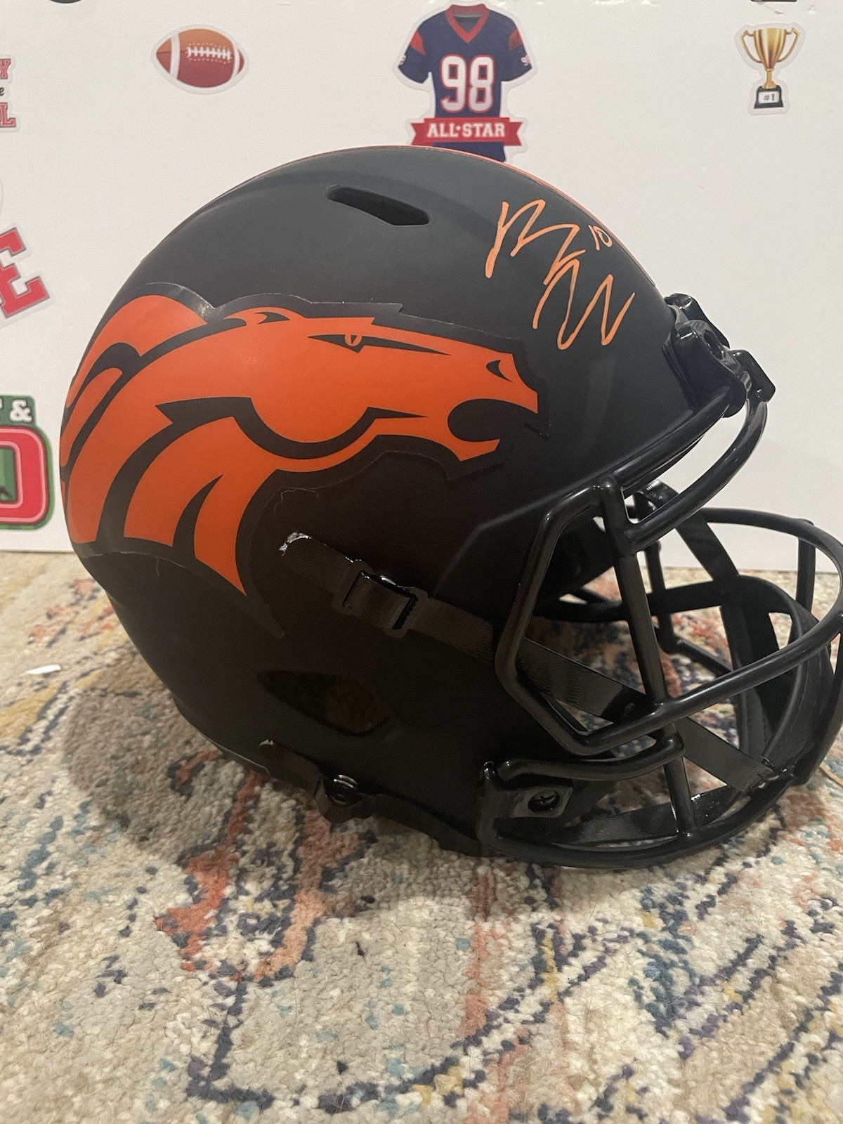 Bo Nix Broncos F/S Signed Eclipse Speed Replica Helmet Beckett COA Bo Nix Broncos F/S Signed Eclipse Speed Replica Helmet Beckett COA