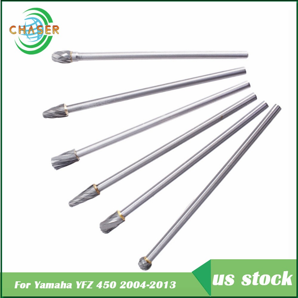 6 Pcs 10mm Rotary Aluminum Cut Burr 6mm Long Reach Carbide Burs 1/4\