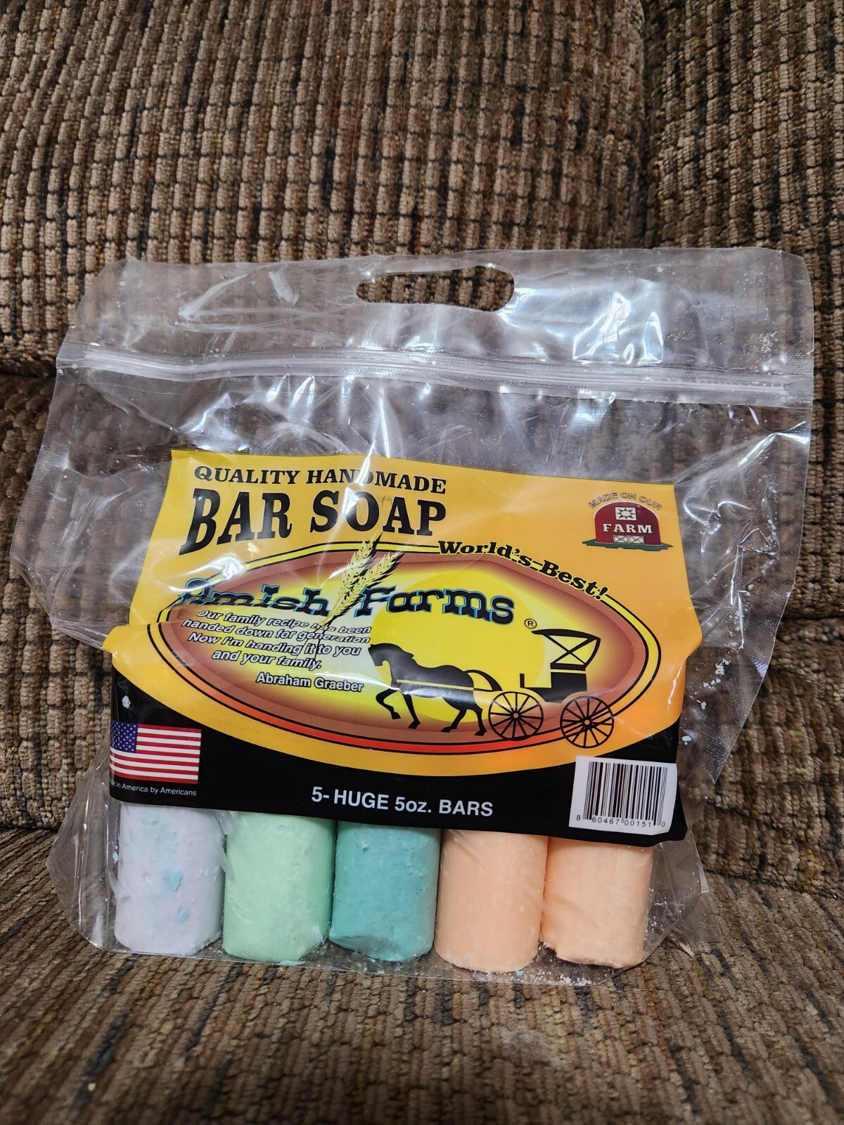 Amish Farm Bar Soap Pack Of 5 Huge Bars 5oz Each Soap Made In USA Scented
