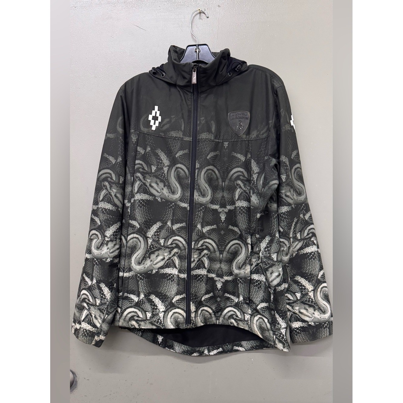 MARCELO BURLON COUNTY OF MILAN Lamborghini and snake print jacket Mens size L
