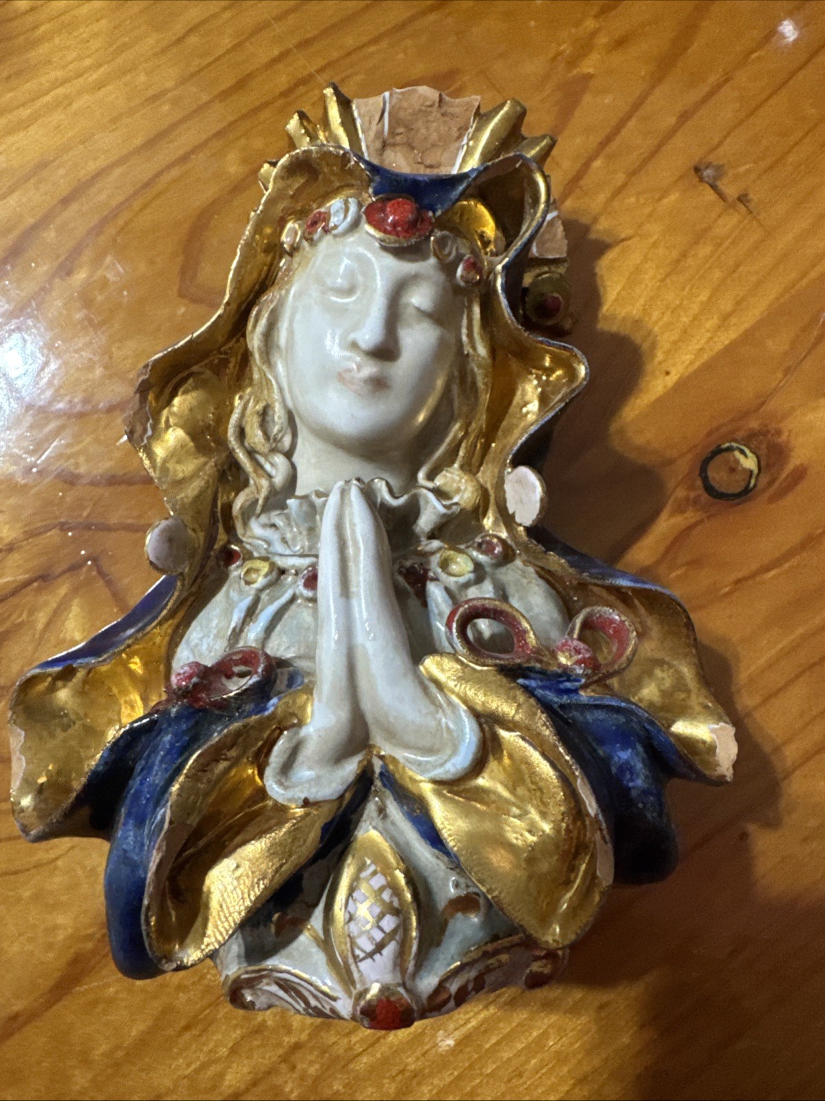 Vintage Virgin Mary Figurine Carbet Italy 802 Vintage Virgin Mary Figurine Carbet Italy 802