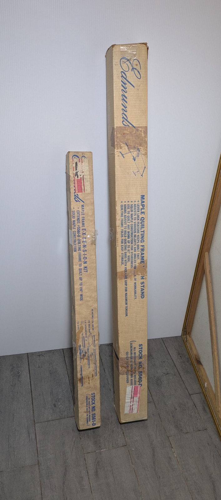 NEW Vintage Edmunds 5560-D Maple Quilting Frame w Stand + 5561-D Extension Kit