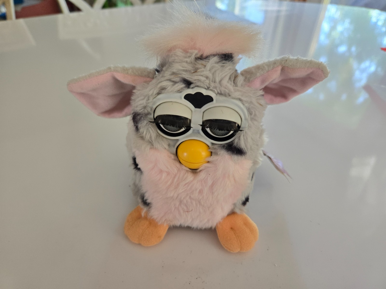 Furby Model# 70-800 Light Grey & Pink Snow Leopard with Tag - Working