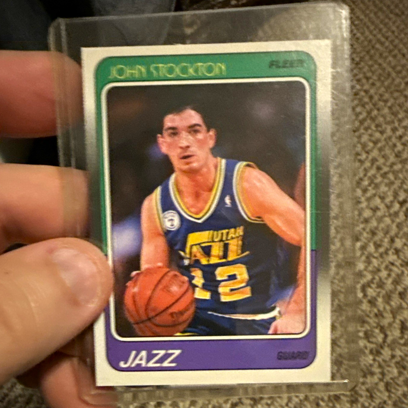 Fleer 1988-89 John Stockton Utah Jazz #115 Base Set Basketball Card Fleer 1988-89 John Stockton Utah Jazz #115 Base Set Basketball Card