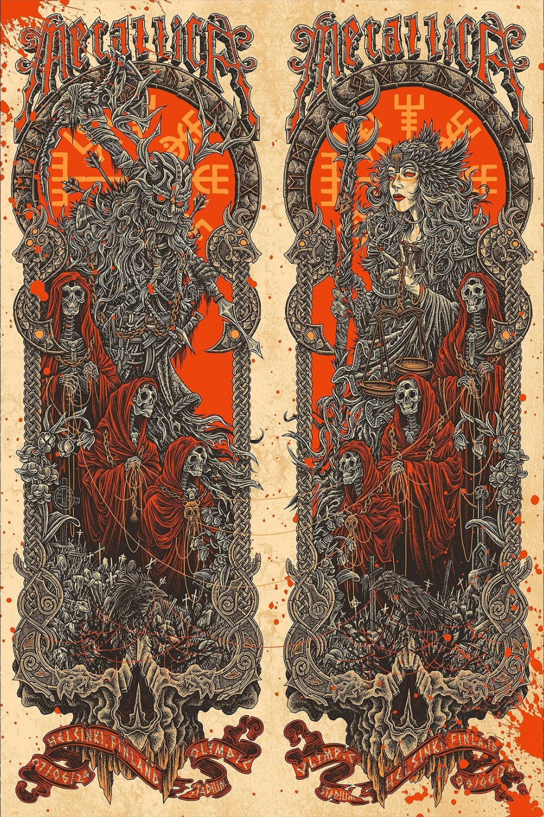 Metallica Helsinki Finland 2023 Combined Poster 16x24 Unframe